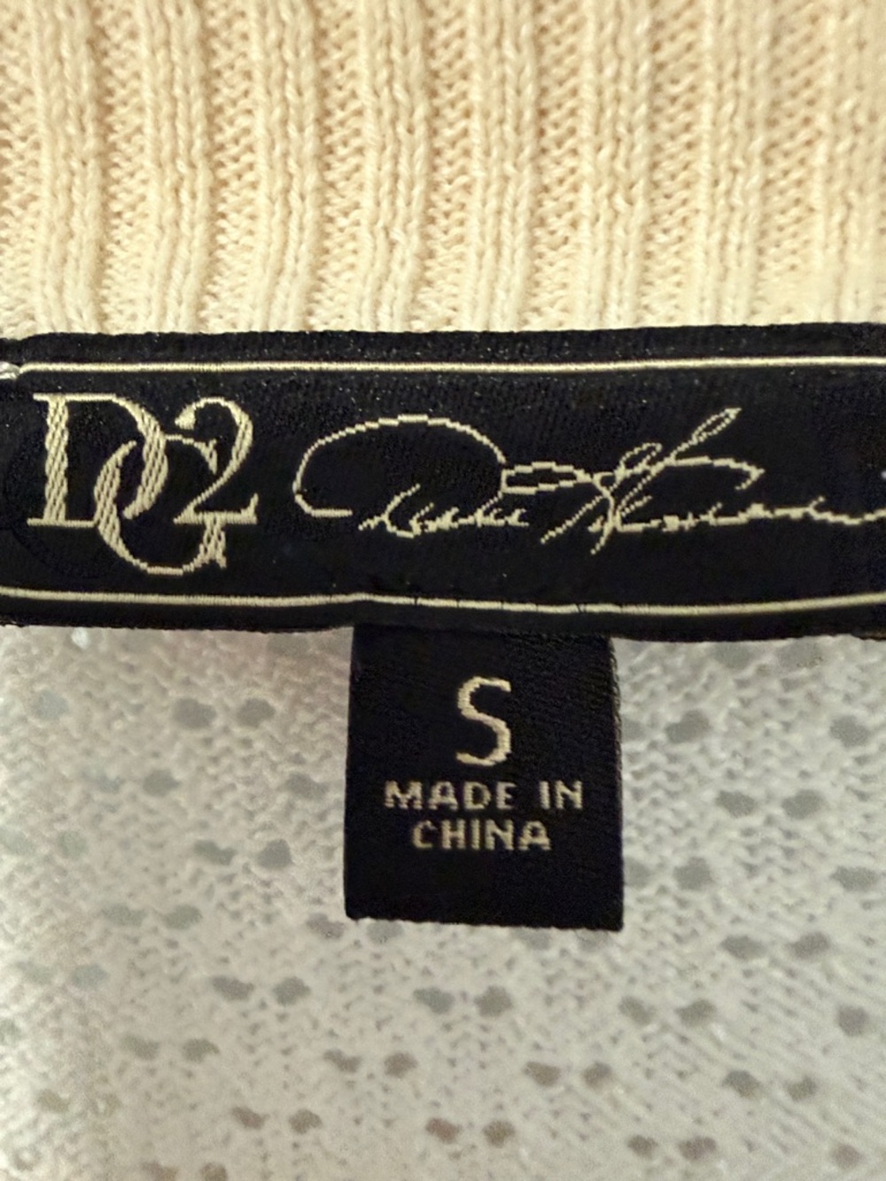 DG2 by Diane Gilman Crochet Knit Open-Front Cardigan - Cream, Beige & Gray SZS - Picture 3 of 16